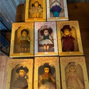 Vintage Ginny dolls. Lot of 8.  NIB